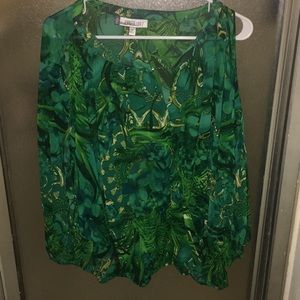 Green flowy blouse